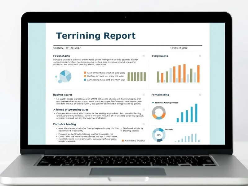 Exemple de Training Report professionnel affiché sur l’écran d’un ordinateur portable