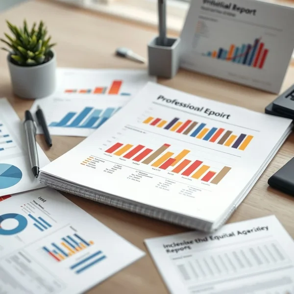 Une image montrant un Equity Report professionnel sur un bureau