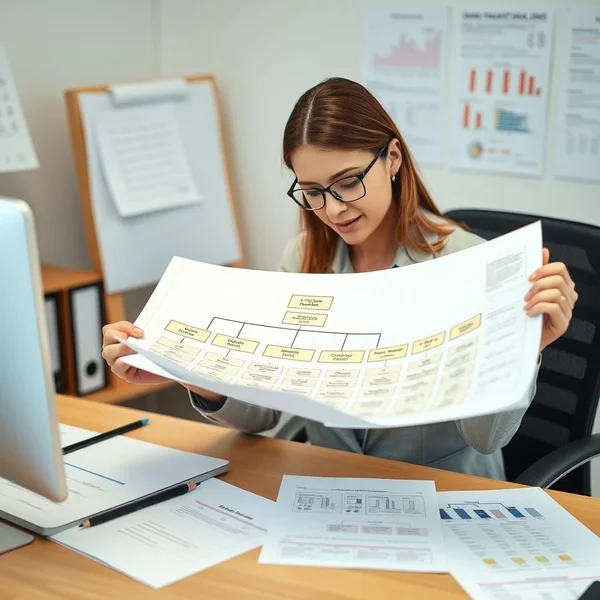 Un diagramme montrant la hiérarchie dans un Organizational Structure Report