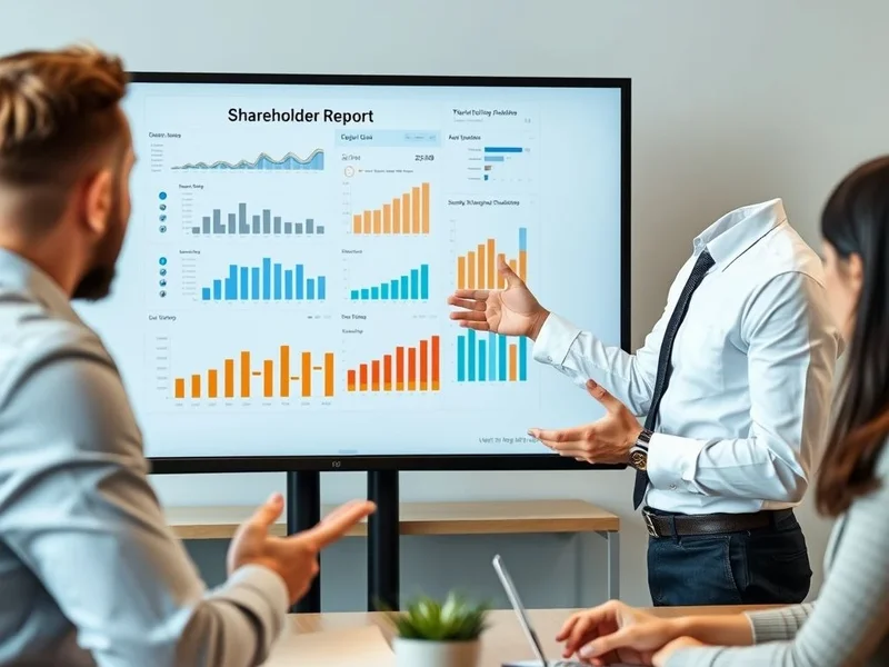 Un professionnel présente un Shareholder Report lors d’une réunion