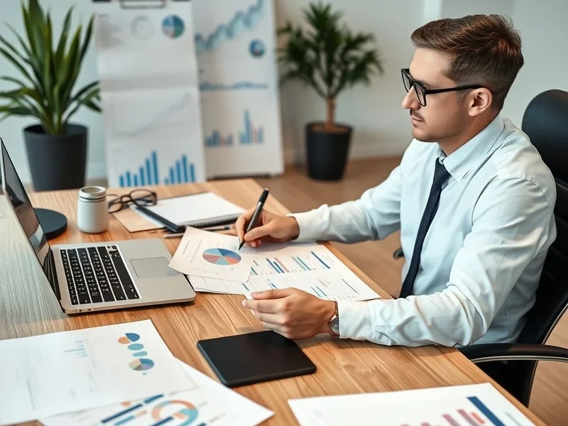 Uma imagem mostrando um profissional Quarterly Performance Report em uma mesa