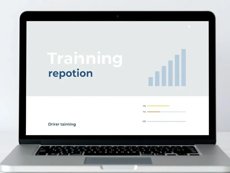 Um exemplo de um Training Report profissional em uma tela de notebook