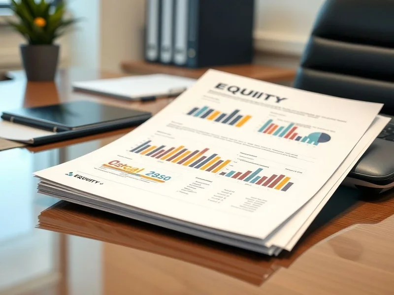 Uma imagem mostrando um Equity Report profissional sobre uma mesa