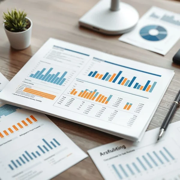 Una imagen que muestra un Quarterly Performance Report profesional sobre un escritorio