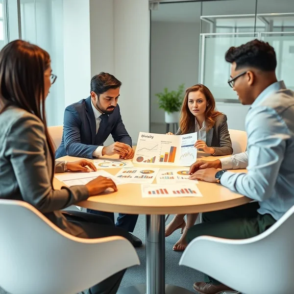 A chart showing positive trends in a professional Diversity Report