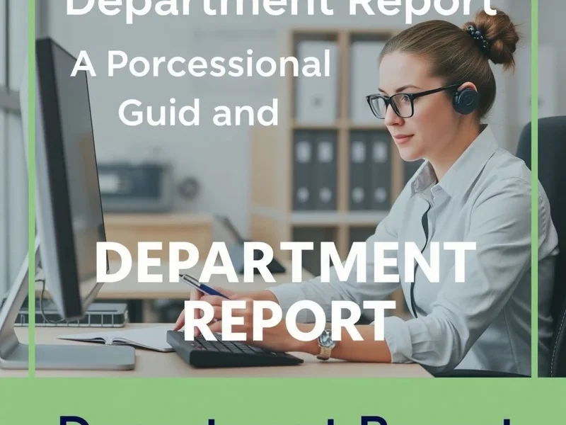 An employee writing a Department Report at their desk