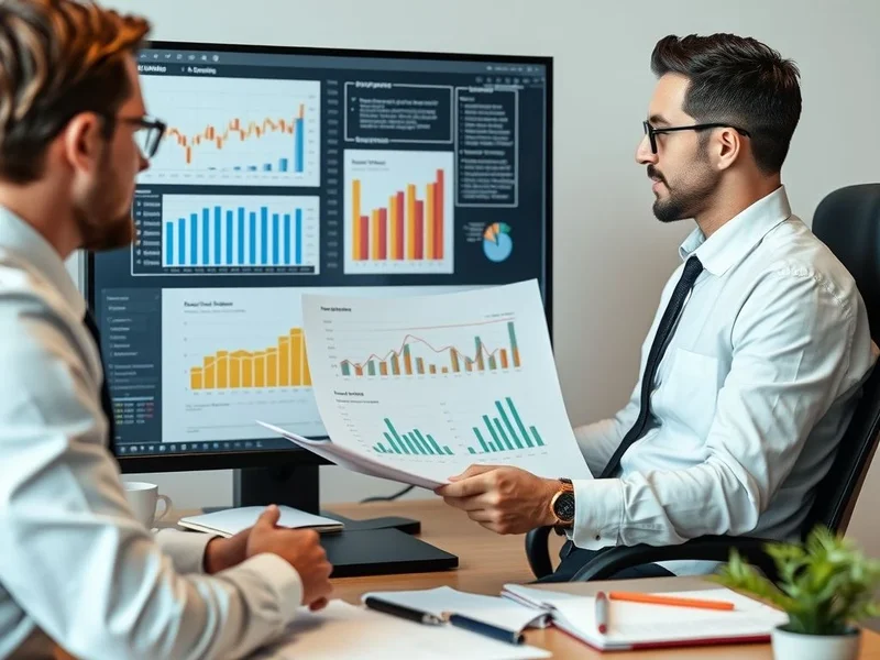 Un profesional analizando gráficos para un Business Risk Report