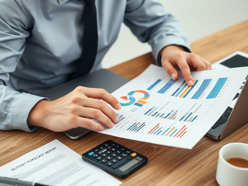 Un profesional analizando gráficos para un Budget Forecast Report
