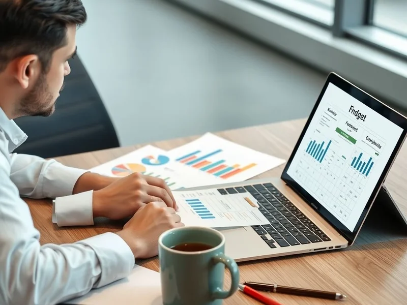 Um profissional analisando gráficos para um Budget Forecast Report