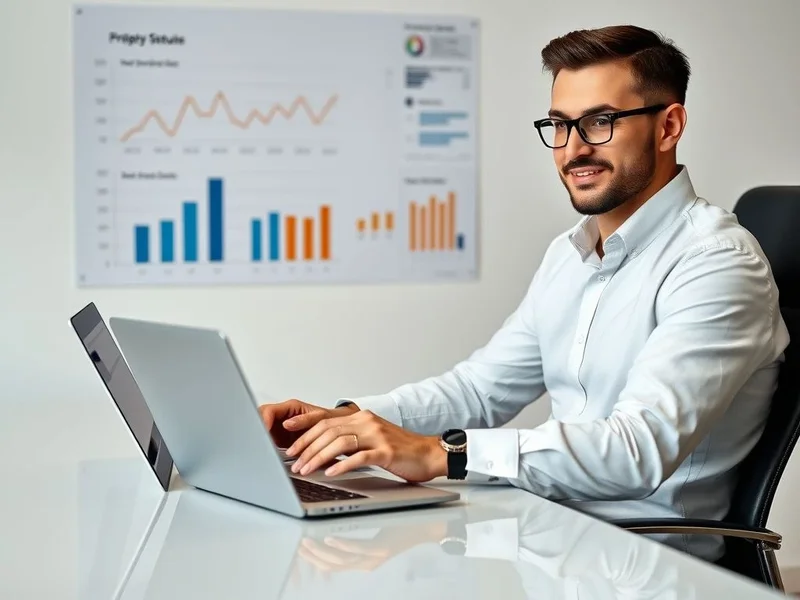 Um profissional redigindo um Project Status Report em um laptop