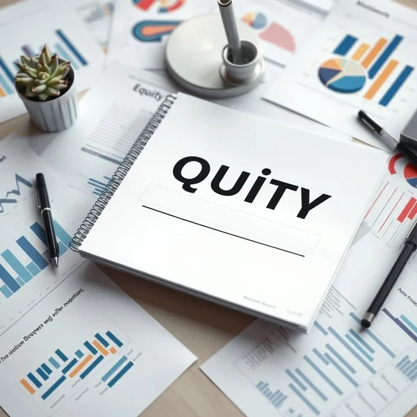 Bir masada duran profesyonel bir Equity Report gösteren bir görsel