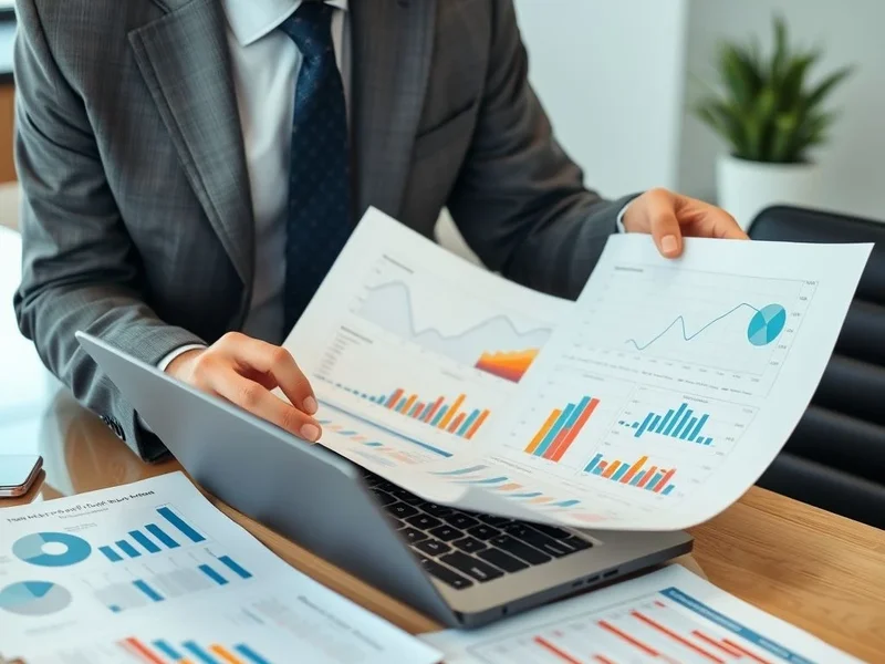 A professional analyzing charts for a Budget Forecast Report