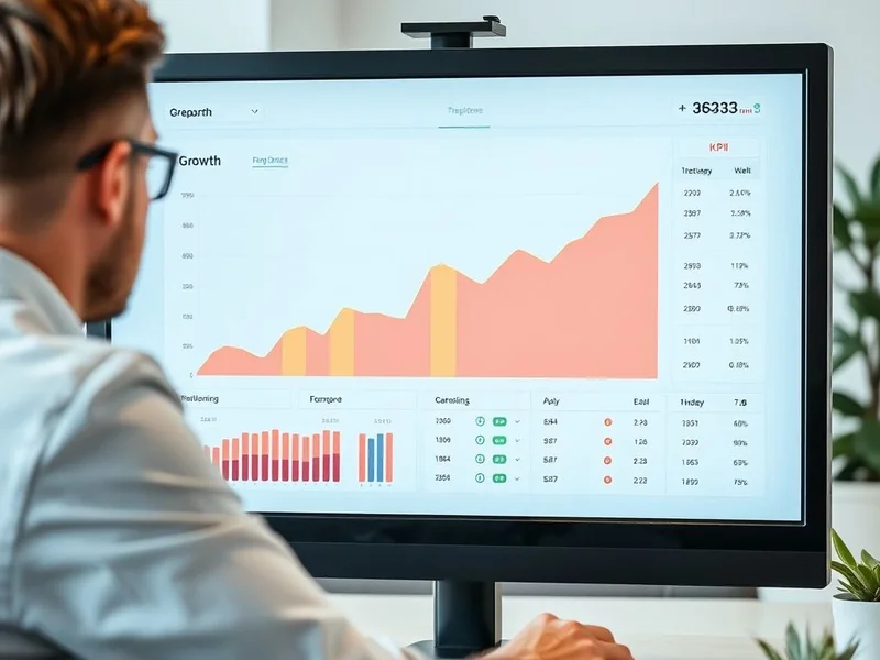 Ein Analyst präsentiert ein Growth Report-Diagramm