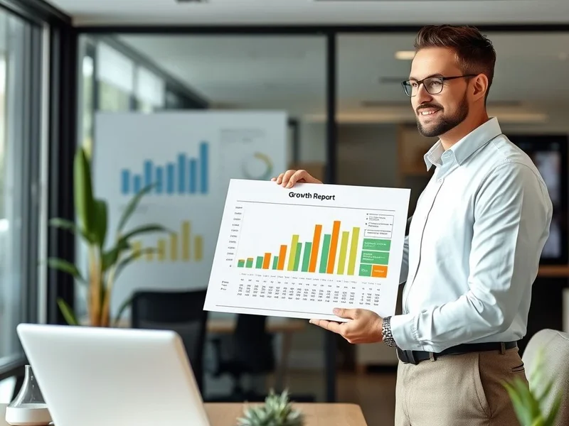 Bir analist Growth Report grafiği sunuyor