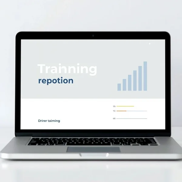 Bir dizüstü bilgisayar ekranında profesyonel bir Training Report örneği