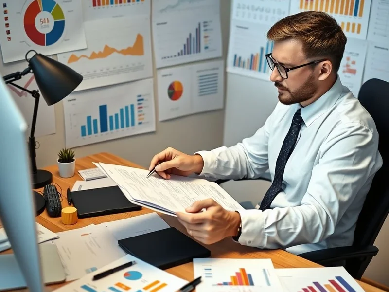 Image of a person analyzing charts and graphs for a Productivity Report