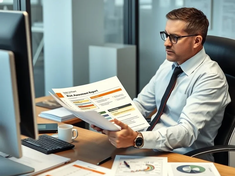 A professional reviewing a Risk Assessment Report