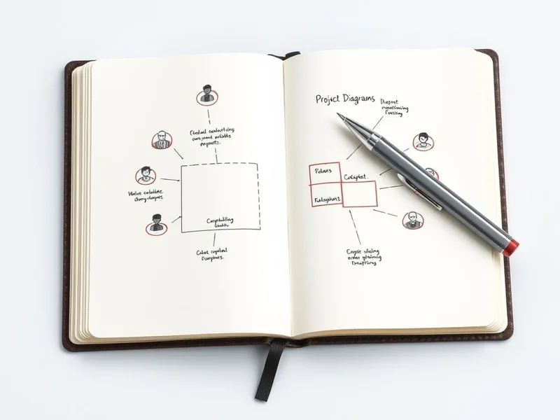 Een diagram en pen die de belangrijkste elementen van een Stakeholder Report tonen