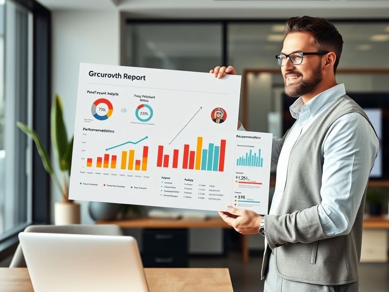 Аналитик представляет диаграмму Growth Report