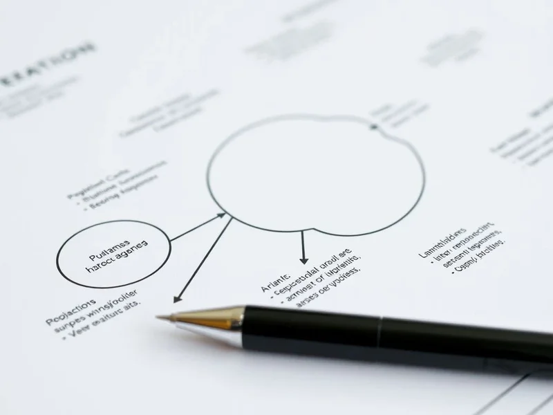 Диаграмма и ручка, иллюстрирующие ключевые элементы Stakeholder Report