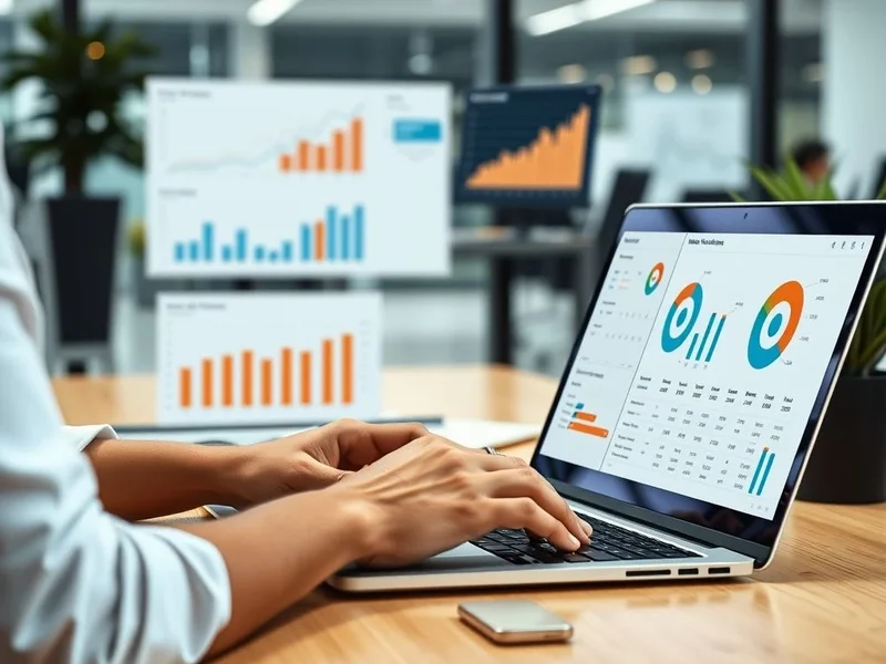 A professional analyzing a Workforce Report chart on a computer