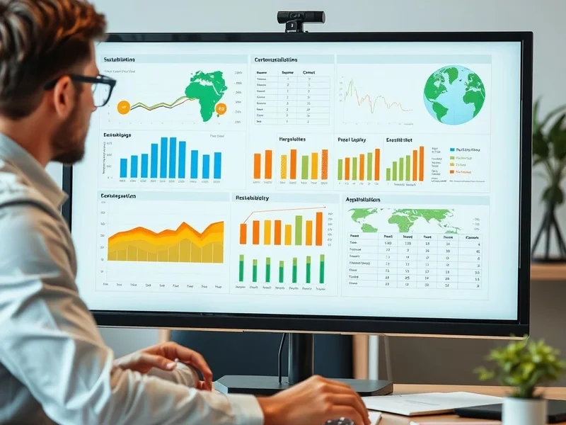 Seorang profesional sedang menelaah grafik dan diagram untuk Sustainability Report