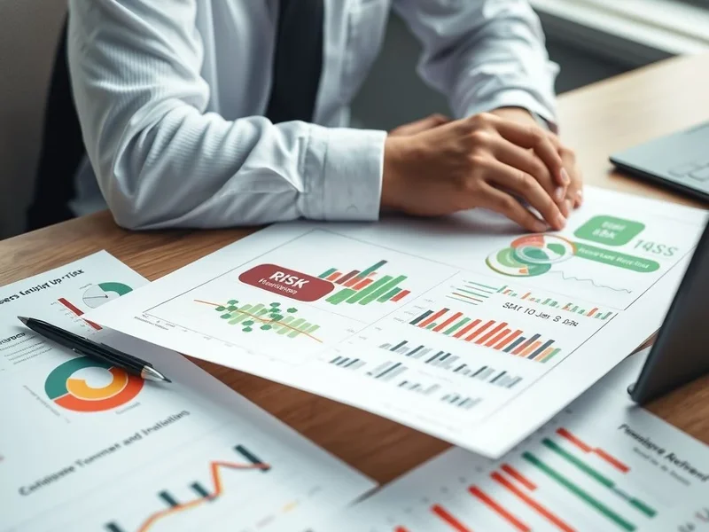 A professional analyzing charts for a Business Risk Report