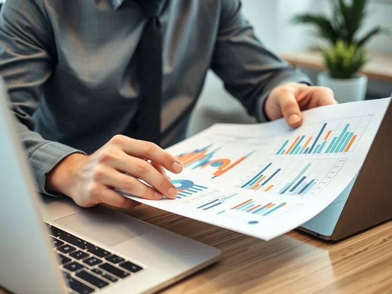 Профессионал анализирует графики для Business Risk Report