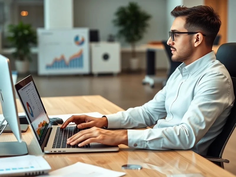 A professional analyzing charts for a Budget Forecast Report