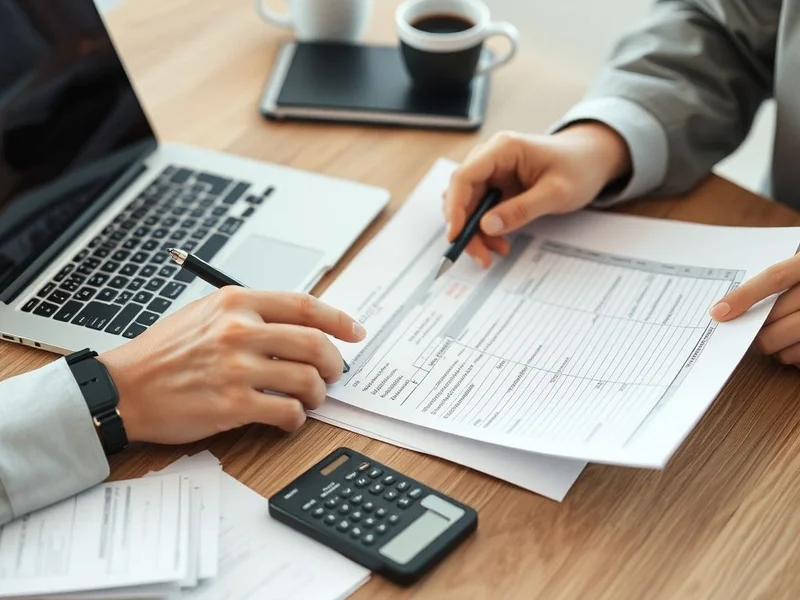 Bir kişinin makbuzlarla birlikte bir Expense Report formu doldurması