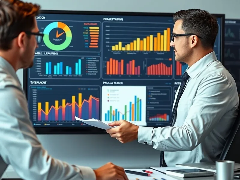 A professional analyzing charts for a Business Risk Report