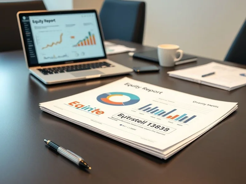 Ein Bild, das einen professionellen Equity Report auf einem Schreibtisch zeigt