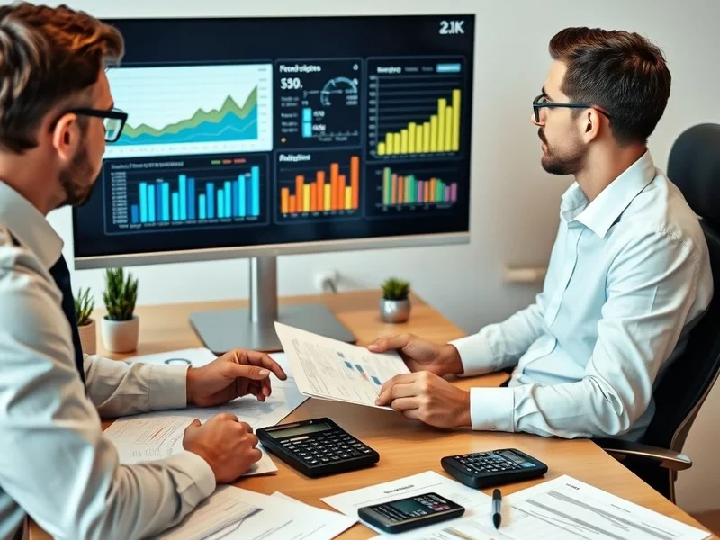 Профессионал анализирует графики для Budget Forecast Report