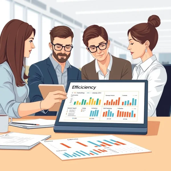 رسم بياني يوضّح تحسن الأداء، ويمثّل تقرير Efficiency Report