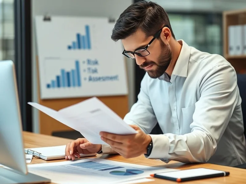 شخص محترف يراجع Risk Assessment Report