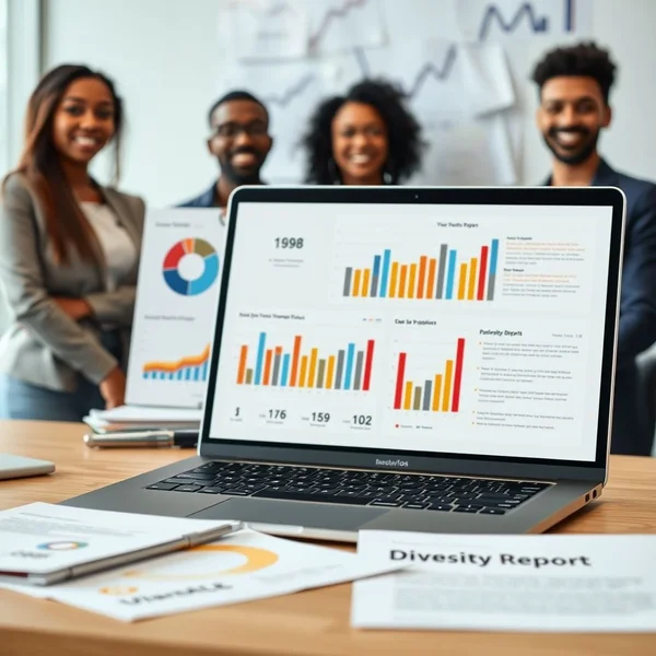 A chart showing positive trends in a professional Diversity Report