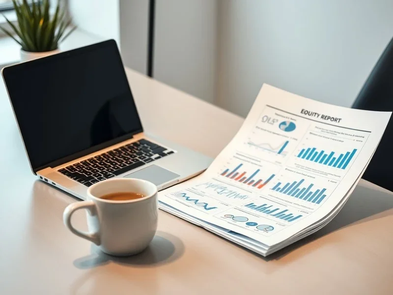 An image showing a professional Equity Report on a desk