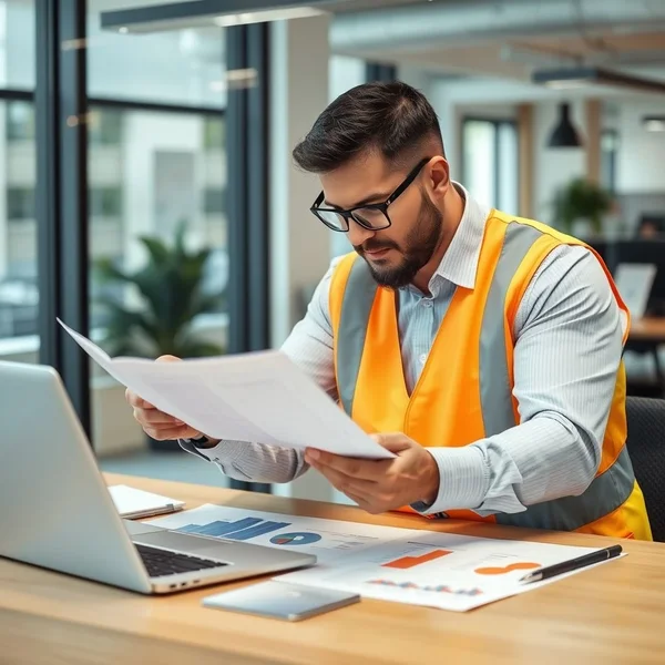 A professional reviewing a Risk Assessment Report