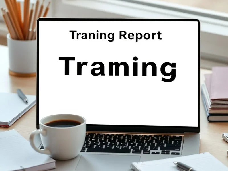 An example of a professional Training Report on a laptop screen
