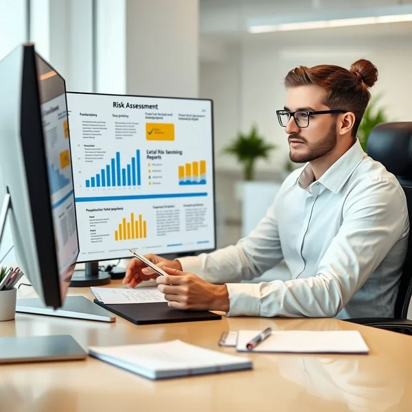 A professional reviewing a Risk Assessment Report