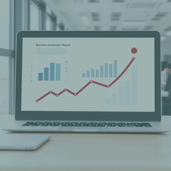 성장을 보여주는 차트. Business Development Report를 설명하는 이미지
