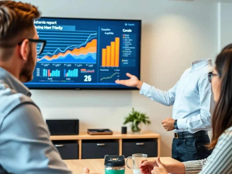 An analyst presenting a Growth Report chart