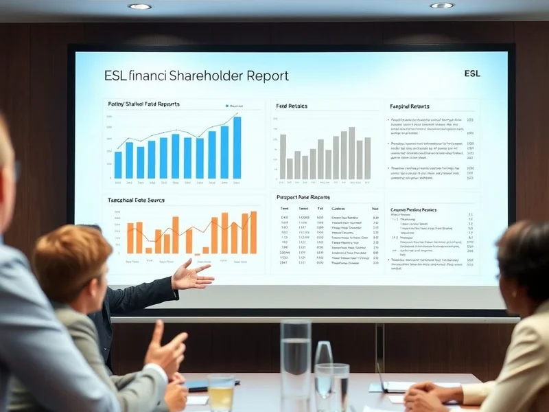 A professional presenting a Shareholder Report in a meeting