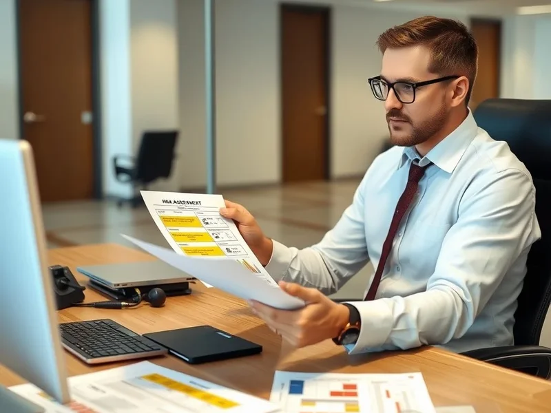 A professional reviewing a Risk Assessment Report