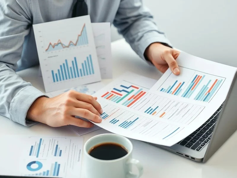 A professional analyzing charts for a Budget Forecast Report