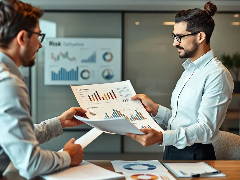 A professional analyzing charts for a Business Risk Report