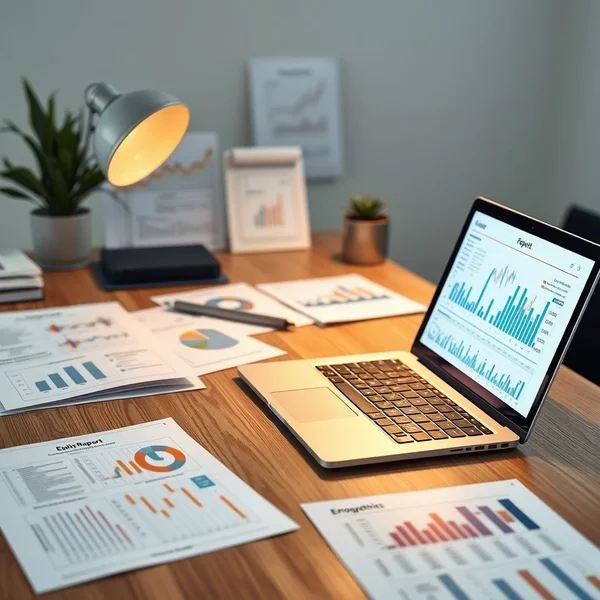 An image showing a professional Equity Report on a desk
