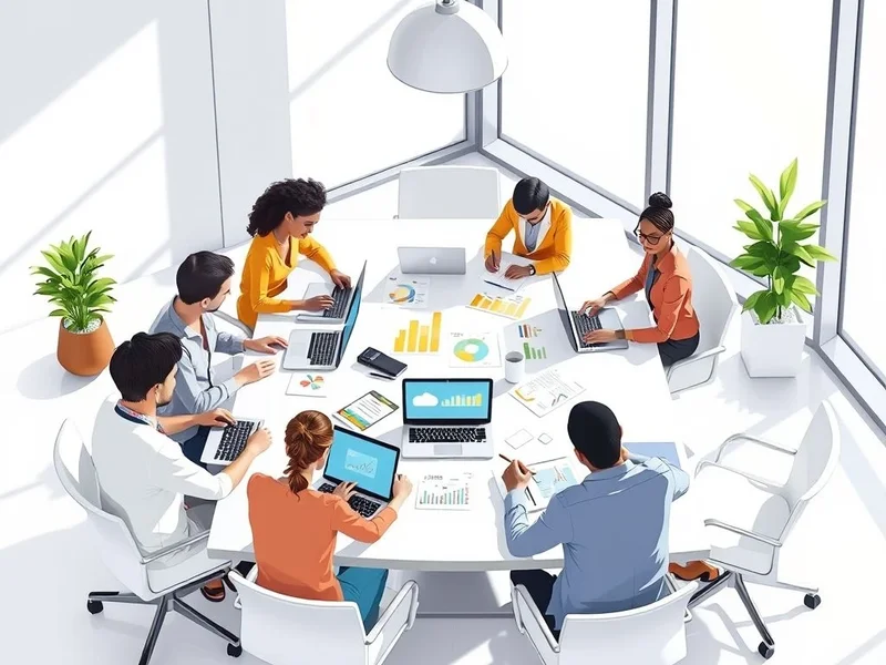 Hình ảnh một nhóm đang hợp tác viết báo cáo