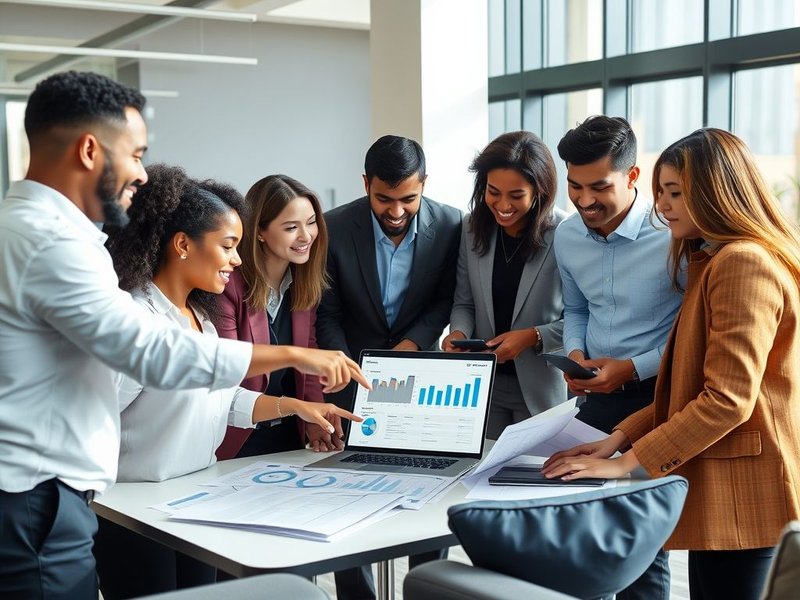 Image d’une équipe collaborant sur un rapport