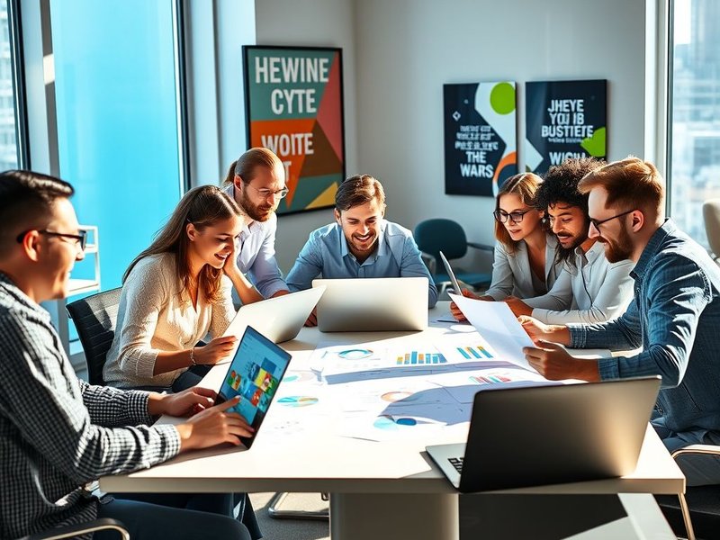 Image of a team collaborating on a report